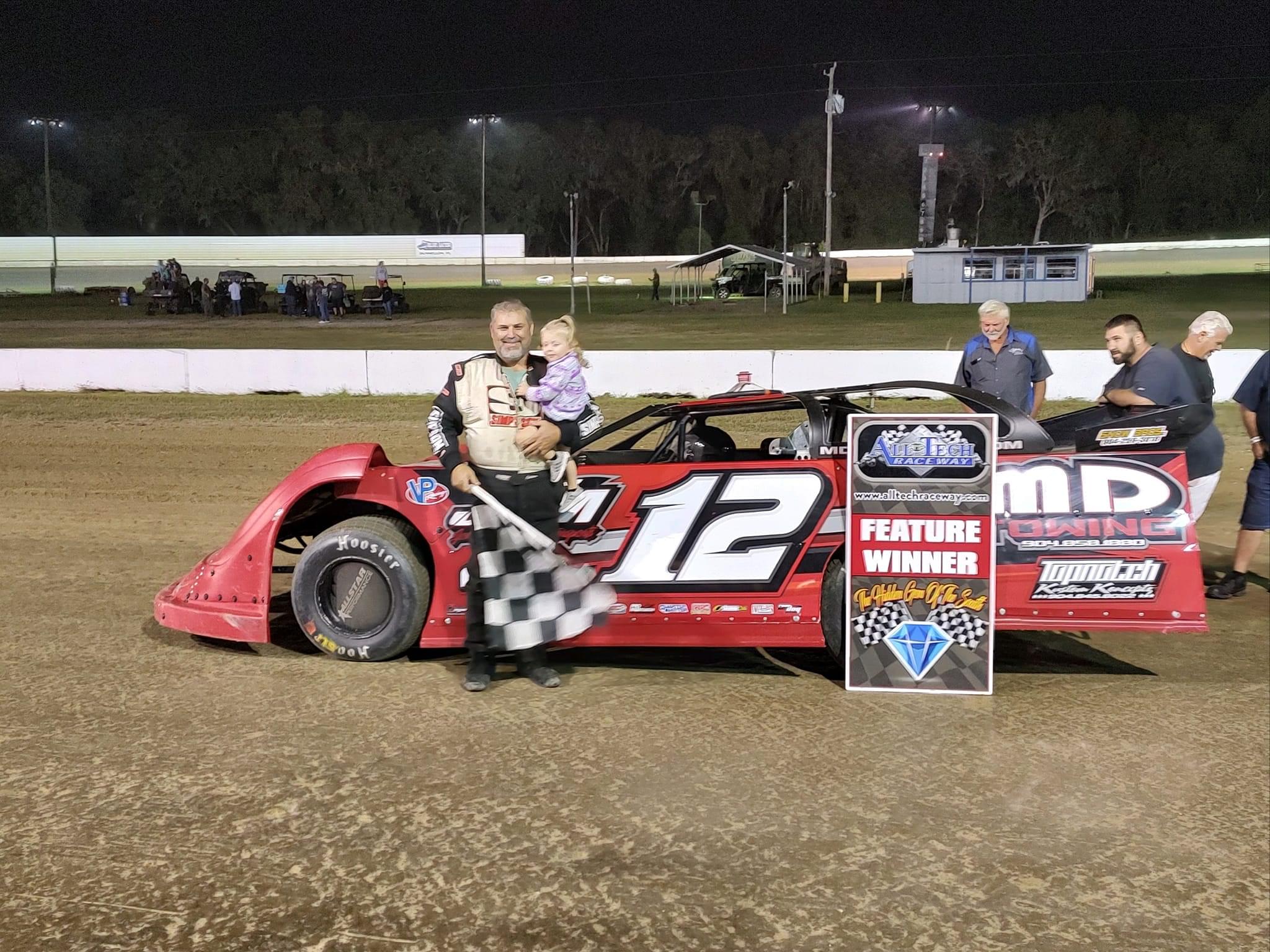 A very happy Johnny Collins in All Tech Raceway victory lane last night in 602 Late Models. A very happy Johnny Collins in All Tech Raceway victory lane last night in 602 Late Models.