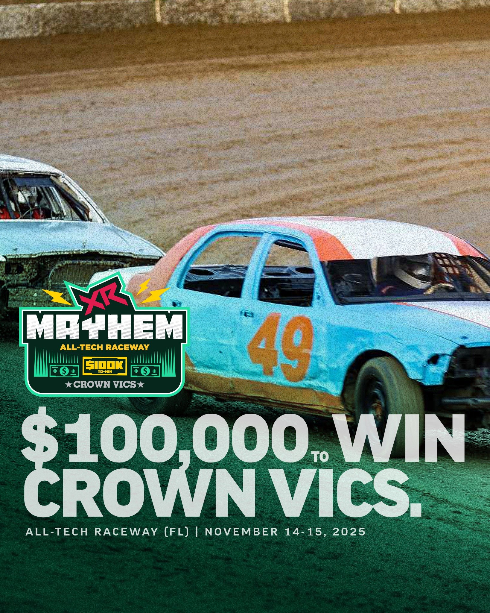 $100,000-to-WIN Crown Vics at All-Tech Raceway on November 14-15, 2025